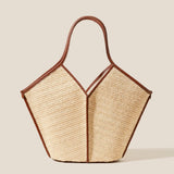 Calella Raffia Tote - Natural / Chestnut