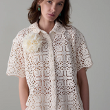 April Shirt - Ivory Cotton Lace