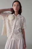 April Shirt - Ivory Cotton Lace