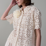 April Shirt - Ivory Cotton Lace