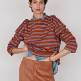 Milo Tee - Auburn & Blue Stripe