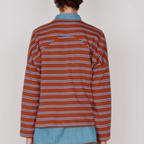 Milo Tee - Auburn & Blue Stripe