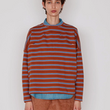 Milo Tee - Auburn & Blue Stripe