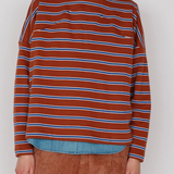 Milo Tee - Auburn & Blue Stripe