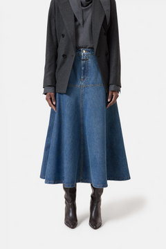 A-line Denim Skirt - Mid Blue — view 2