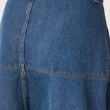 A-line Denim Skirt - Mid Blue