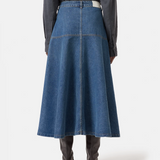 A-line Denim Skirt - Mid Blue