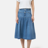 Balloon Denim Skirt - Mid Blue