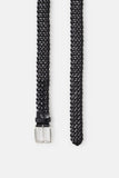 Braided Leather Belt - Black