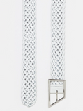 Braided Leather Belt - White