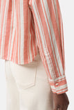 Cropped Linen Blend Blouse - Washed Red