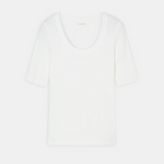 Wide Neck Short Sleeve Top - Ivory — view 5