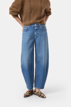 Jazzie Barrel Jeans - Mid Blue