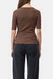 Scoopneck Shortsleeve Shirt - Cocoa Brown