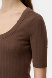 Scoopneck Shortsleeve Shirt - Cocoa Brown