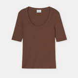 Scoopneck Shortsleeve Shirt - Cocoa Brown