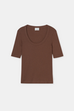 Scoopneck Shortsleeve Shirt - Cocoa Brown
