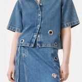 Short-sleeved Denim Shirt - Mid Blue