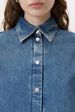 Short-sleeved Denim Shirt - Mid Blue