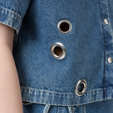 Short-sleeved Denim Shirt - Mid Blue