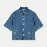 Short-sleeved Denim Shirt - Mid Blue