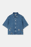 Short-sleeved Denim Shirt - Mid Blue