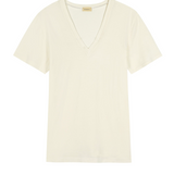 The Jersey Relaxed V-Neck - Creme
