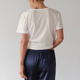 The Jersey Relaxed V-Neck - Creme