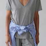 The Jersey Relaxed V-Neck - Heather Grey