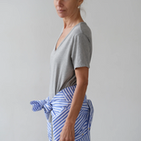 The Jersey Relaxed V-Neck - Heather Grey