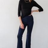 The Sweater Rib Kick Flare - Navy