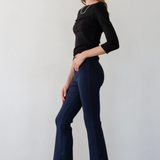 The Sweater Rib Kick Flare - Navy