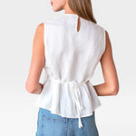 Plait Long Top - White — view 3