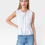 Plait Long Top - White — view 2