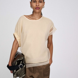 Gerta Organza Top - Bisque