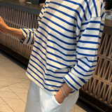 Sailor Top - Blue Stripe on Cream