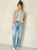 Cass Print Top - Navy