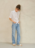 Dacy Embroidered Top - Blue