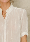 Dacy Embroidered Top - Ecru