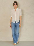 Dacy Embroidered Top - Ecru
