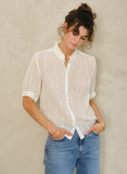 Dacy Embroidered Top - Ecru
