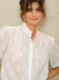 Frani Embroidered Top - White