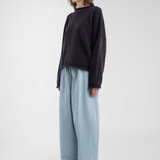 Boucle Rolled Sweater - Charcoal