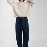 Boucle Rolled Sweater - Cream