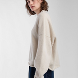 Boucle Rolled Sweater - Cream