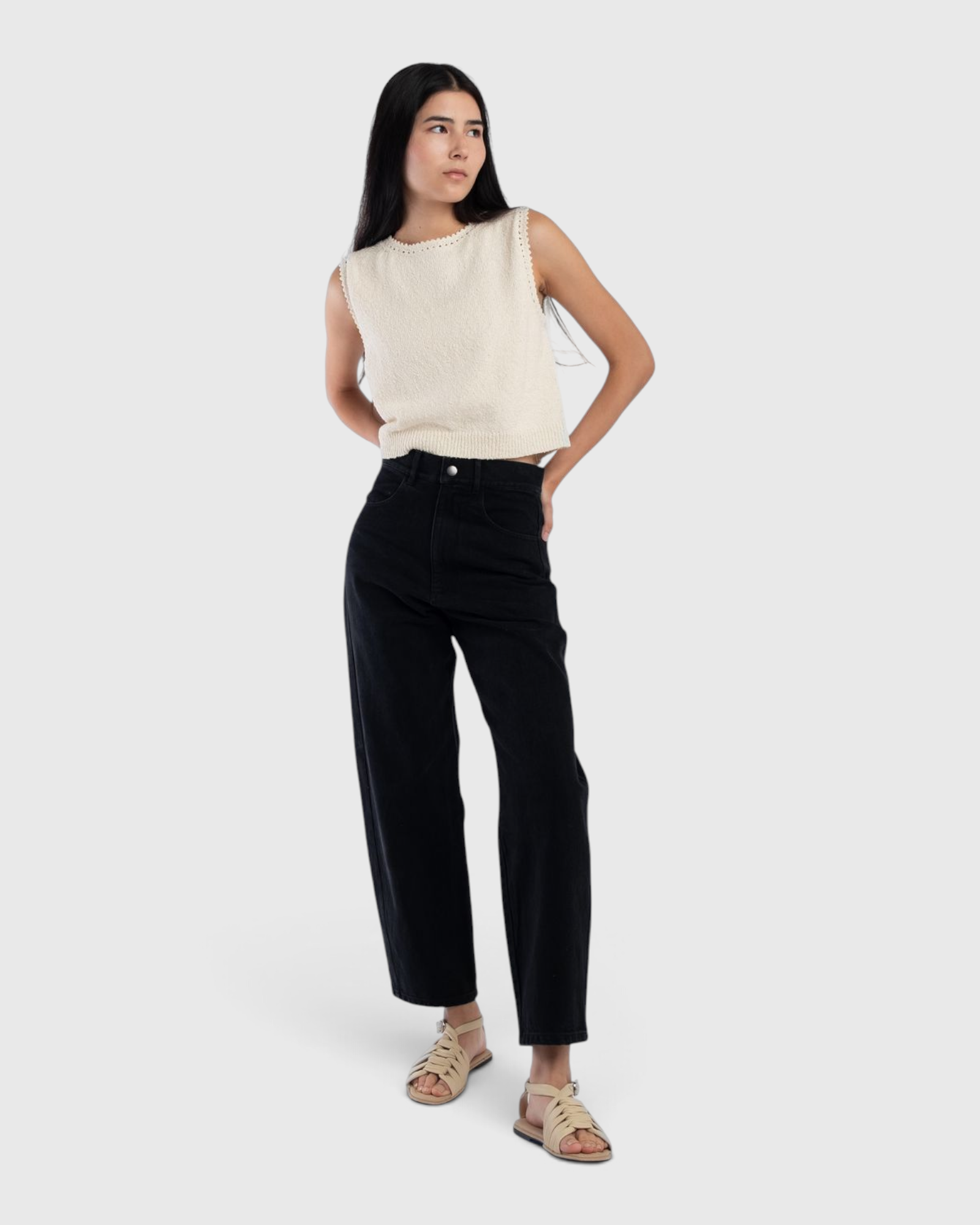 Micaela Greg Panel Jean - Faded Black