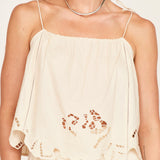 Goa Cutwork Tank - Parchment
