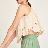 Goa Cutwork Tank - Parchment