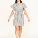 Vienna Pintuck Short Dress - Dune Stripe