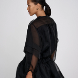 Everlyn Organza Shirt Jacket - Black